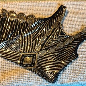 Black and Gold flapper dress